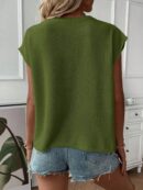 Sweater sin mangas cuello redondo estilo casual