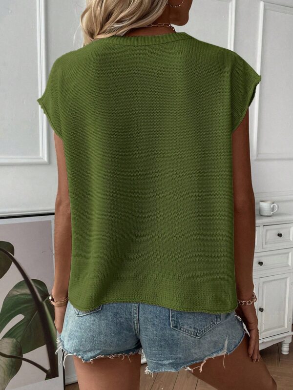 Sweater sin mangas cuello redondo estilo casual - Image 12