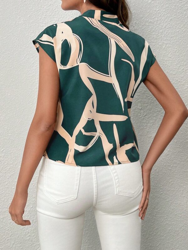 Blusa elegante con lazo al cuello y mangas murciélago - Image 26