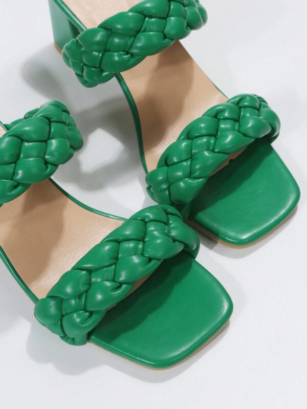 Sandalias de Tacón Grueso con Correa Trenzada - Estilo Verano - Image 41