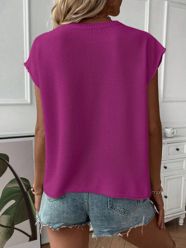 Sweater sin mangas cuello redondo estilo casual - Image 58